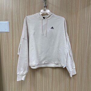 Adidas Cream Cropped Hoodie Size XS